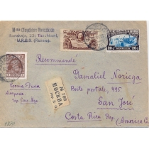 USSR. 1929. FEC. РЕ 14 type 3 on registered letter sent from Moscow on October 30, 1929.