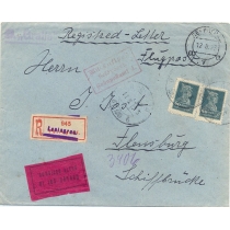 СССР. 1925. Заказное авиа письмо с двумя марками СК 53 А 40 коп.
