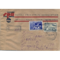 USSR. 1935. Registered letter sent from Moscow to Czechoslovakia on April 16, 1935.