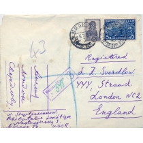 USSR. 1931. Registered letter sent from Moscow to UK on July 25, 1931.
