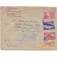 USSR. 1932. Registered letter sent from Moscow to Belgien on June 28, 1932.